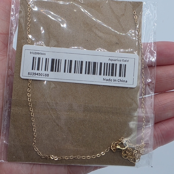 Aquarius Gold Toned Zodiac Necklace - Picture 3 of 4